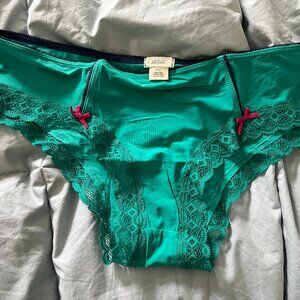 Aerie green satin hipster panty size M